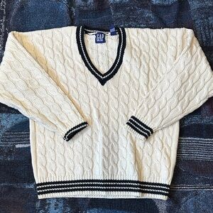 GAP vintage cableknit cricket v-neck sweater